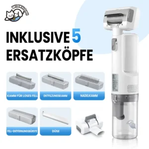 Cordless Pet Hair Vacuum,Winkhomi 5-in-1 Brush Heads, Pet-Friendly Low Noise(≤64dB), Three Suction Levels, Compact, Portable for Travel, USB Rechargeable, Ideal for Pet Hair, Fabric Fur Removal & Car Seat Cleaning, Suitable for Multiple Pets